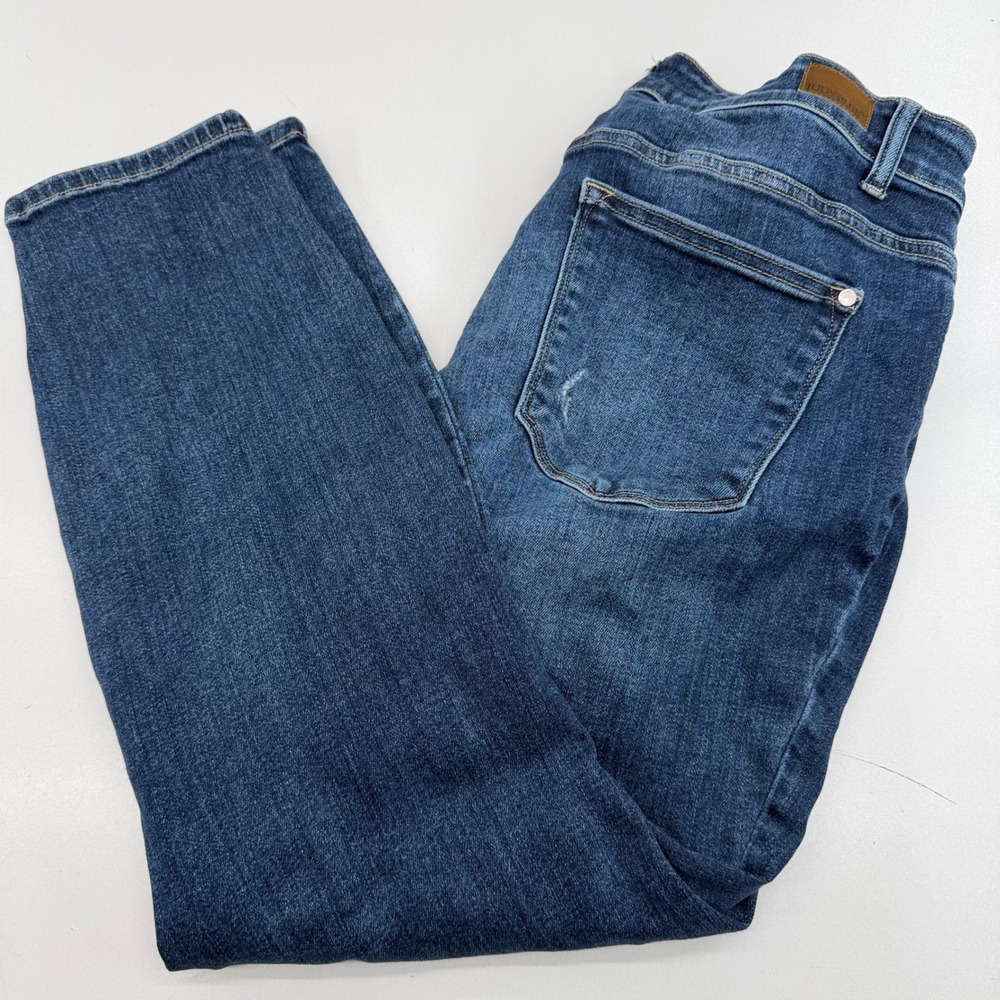 Judy Blue Los Angeles Distressed Skinny Fit Jeans Medium Wash Blue 18W